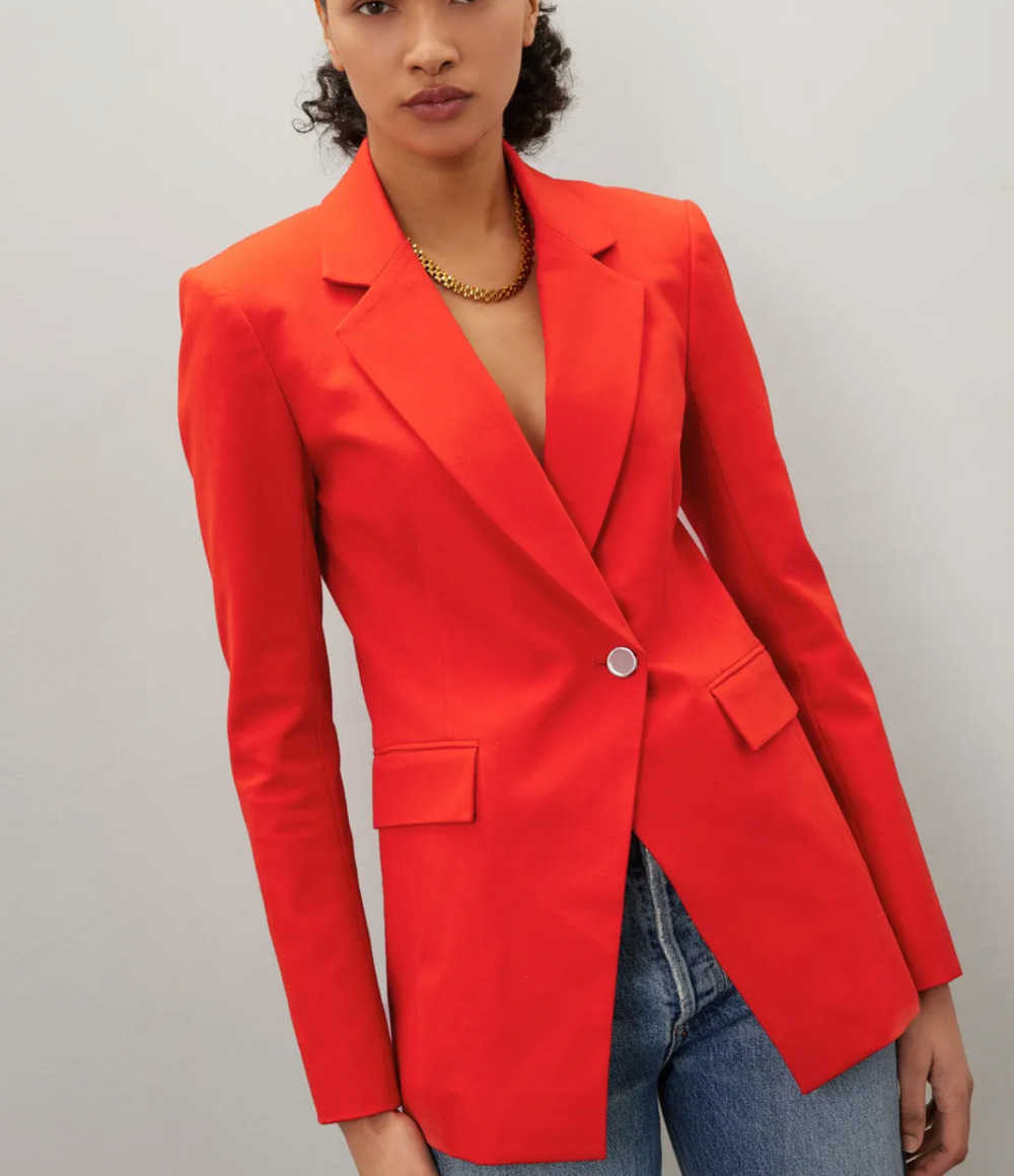 Derek Lam 10 Crosby Red Single Breast Blazer SIZE 10 Tailored Work Designer $550
